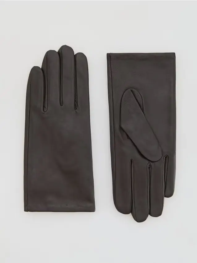 Guanti in pelle - marrone scuro