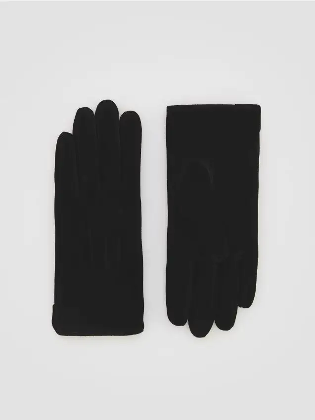 Guanti in pelle scamosciata - nero