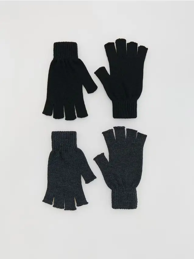 Guanti mezze dita 2 pack - nero