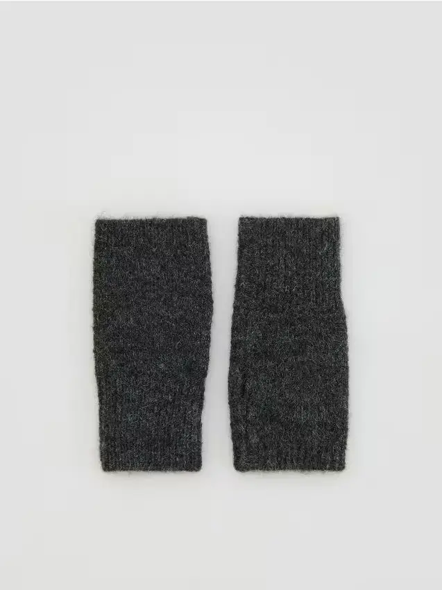 Guanti mezze dita in misto lana - grigio scuro