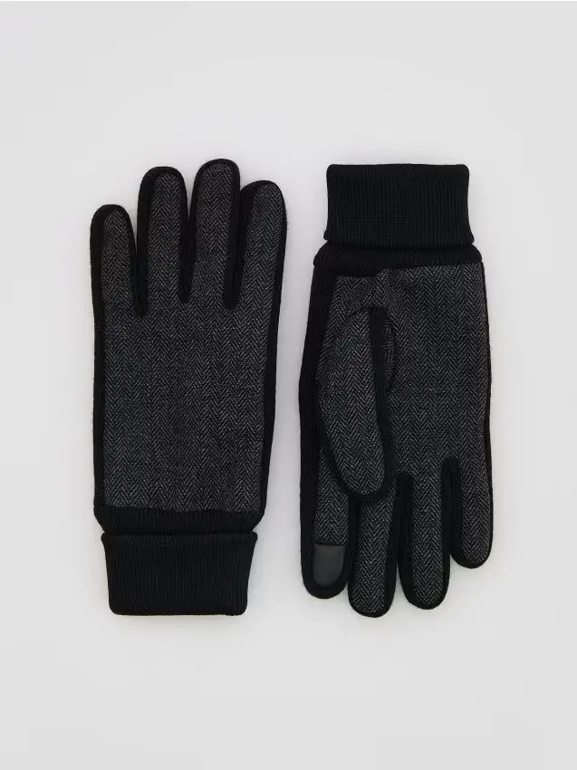 Guanti misto lana - nero