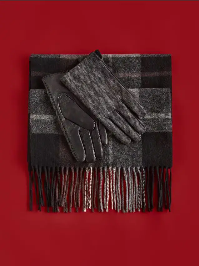 Guanti misto lana - nero