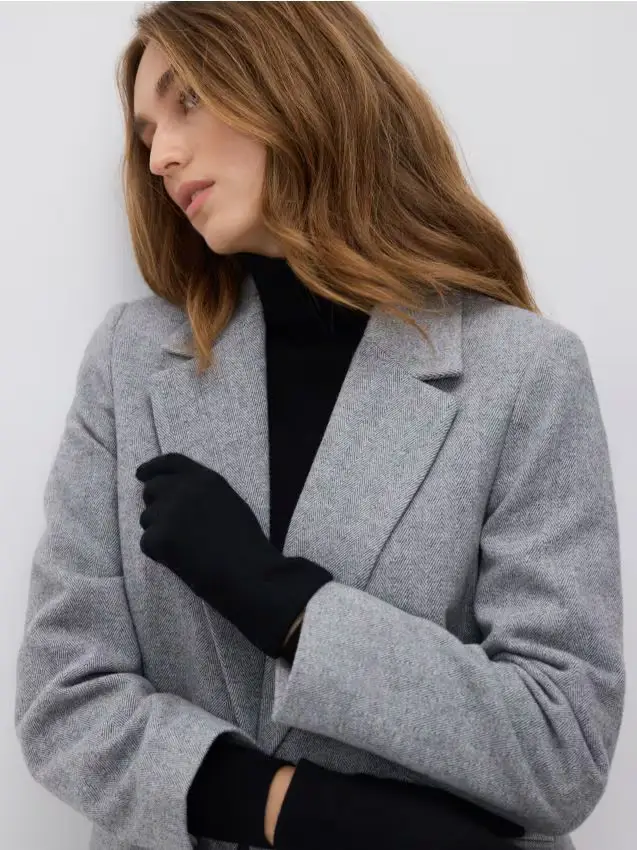 Guanti misto lana - nero