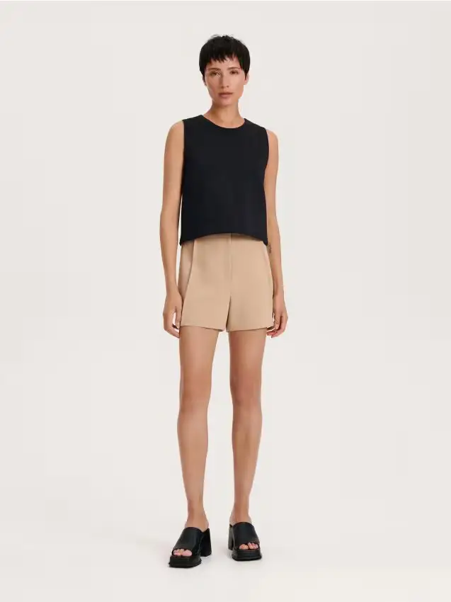 High waisted shorts - beige
