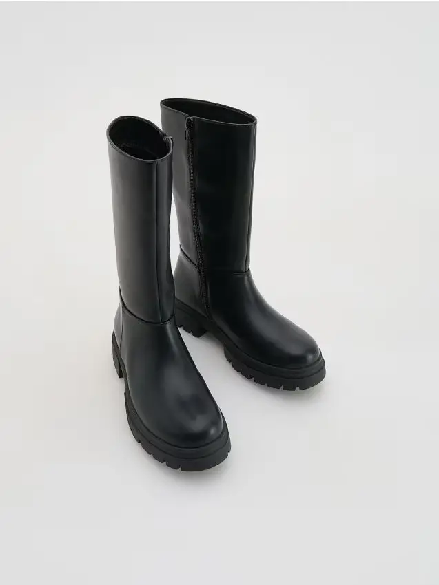 Imitation leather boots - nero