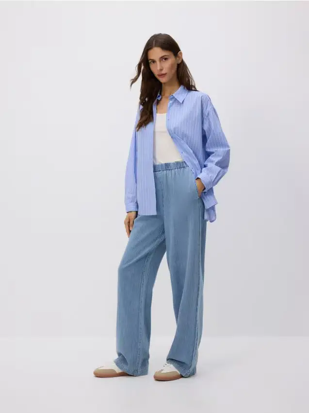 Jeans a gamba ampia - blu