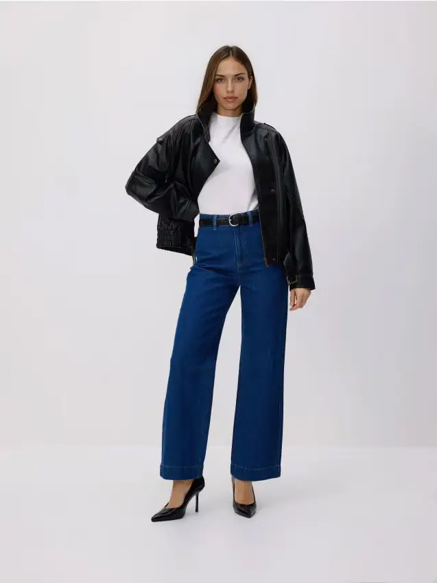 Jeans a gamba larga - blu