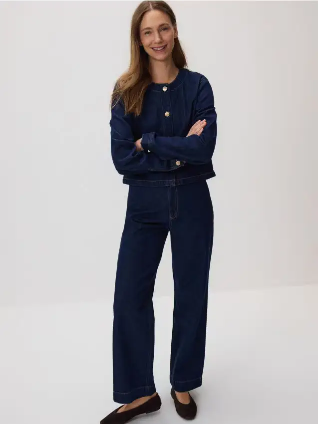 Jeans a gamba larga - blu scuro