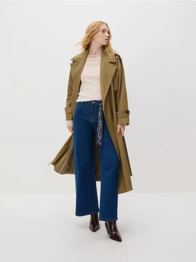 Jeans a gamba larga con bandana - blu scuro