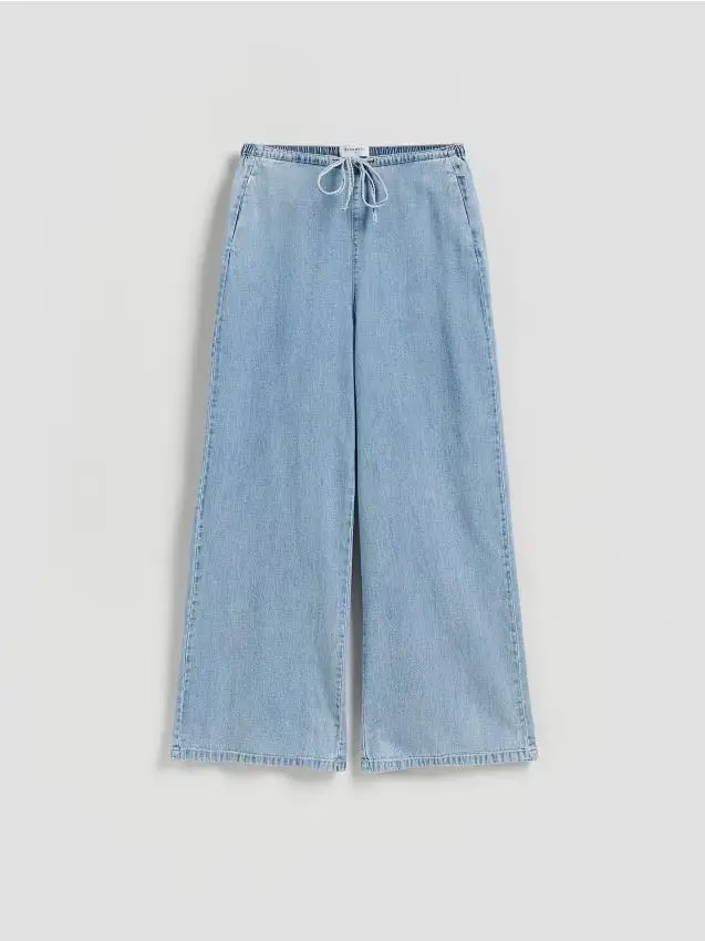 Jeans ampi con laccio - blu