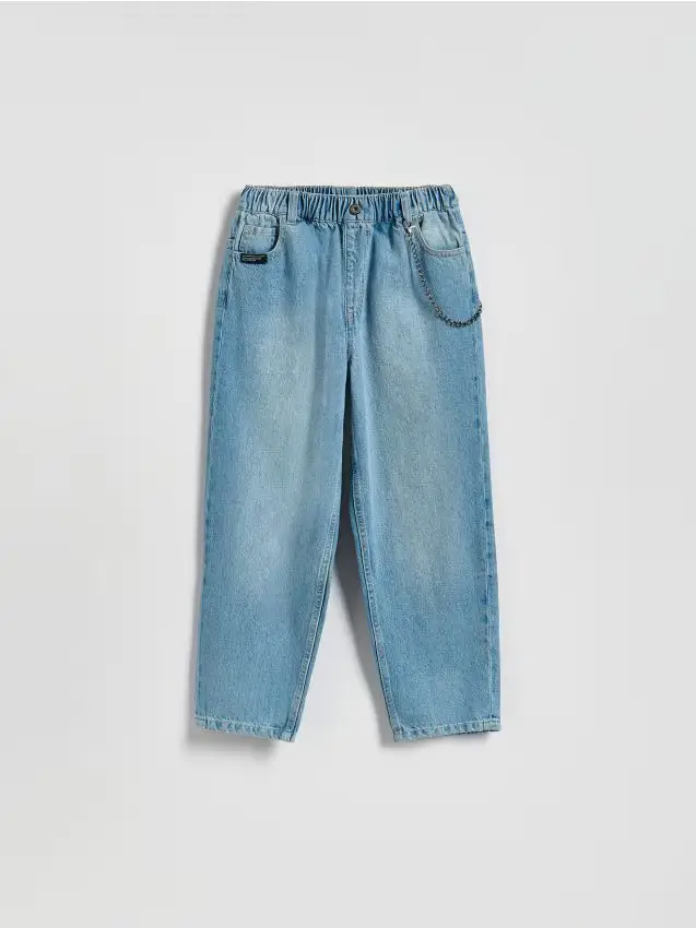 Jeans baggy con catena - blu
