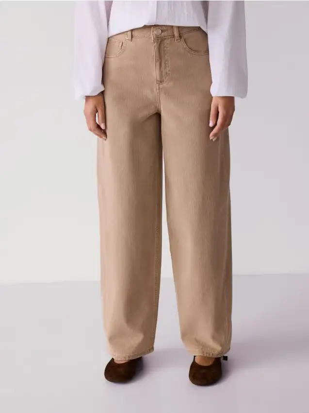 Jeans barrel leg - beige