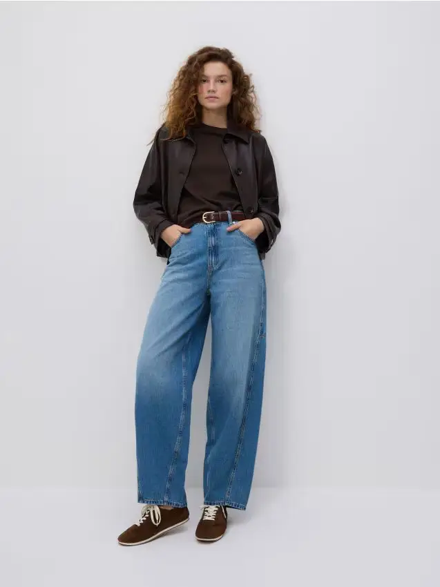 Jeans barrel leg - blu