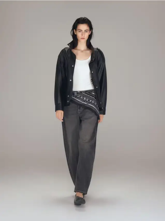 Jeans barrel leg - grigio