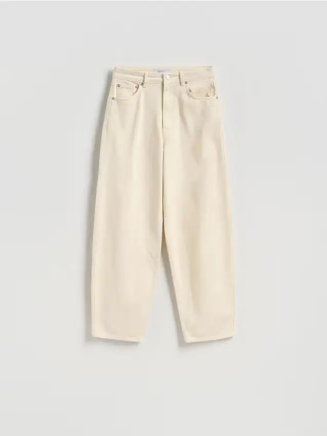 Jeans barrel leg - panna