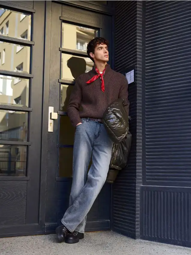 Jeans bootcut effetto lavato - grigio chiaro