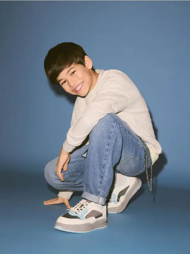 Jeans carrot con catena e bandana - blu