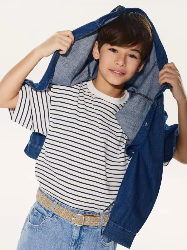 Jeans carrot con cintura - blu