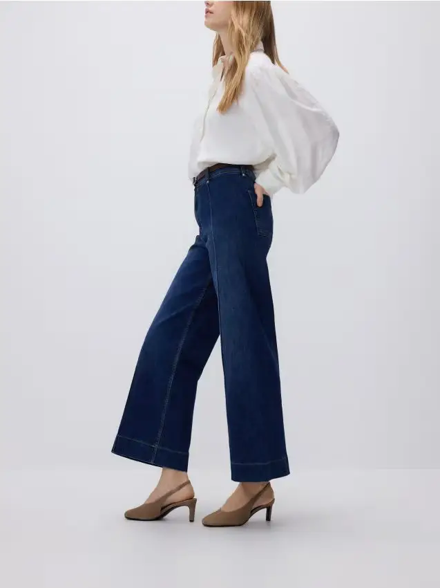 Jeans con cintura - blu