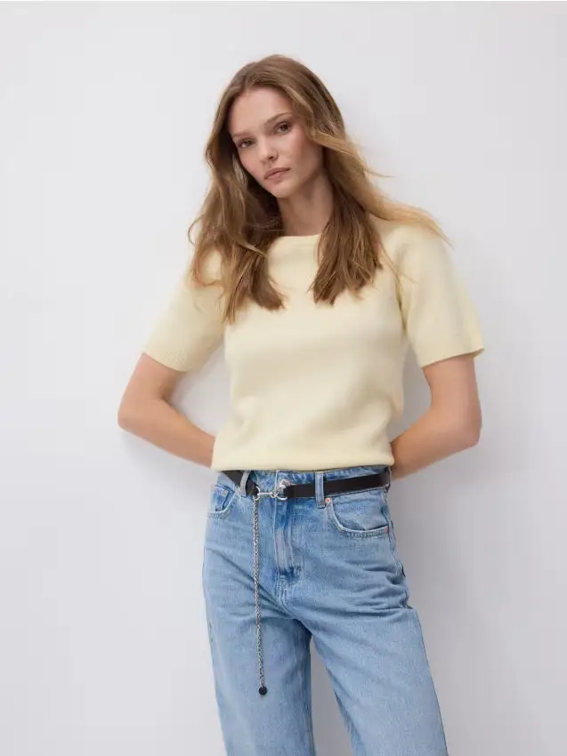 Jeans con cintura - turchese