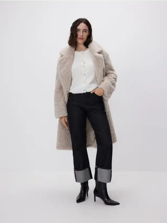 Jeans con risvolti - grigio