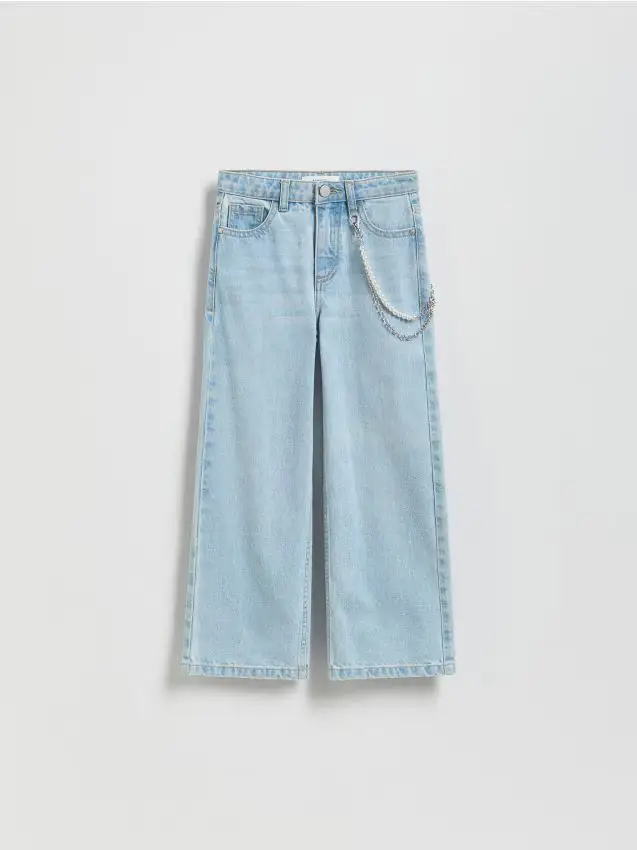 Jeans dritti con catena - blu