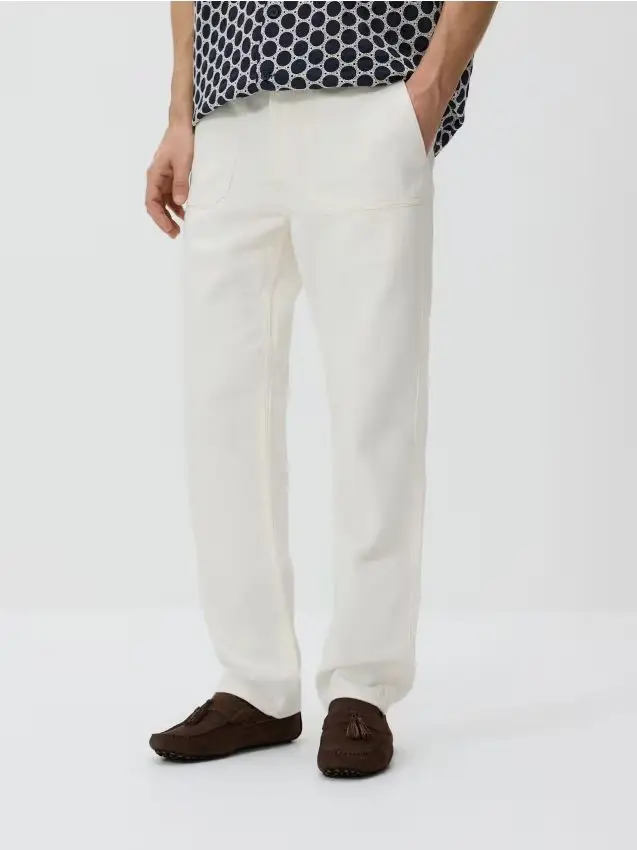 Jeans dritti - panna