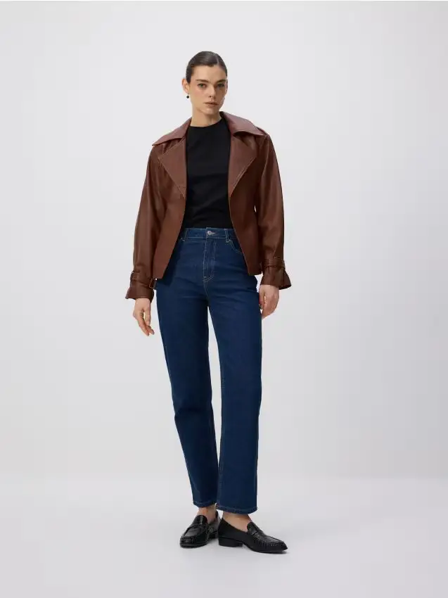 Jeans dritti straight vita alta - indigo jeans