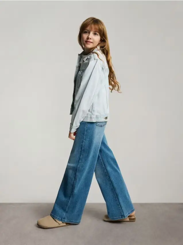 Jeans elasticizzati wide leg - blu