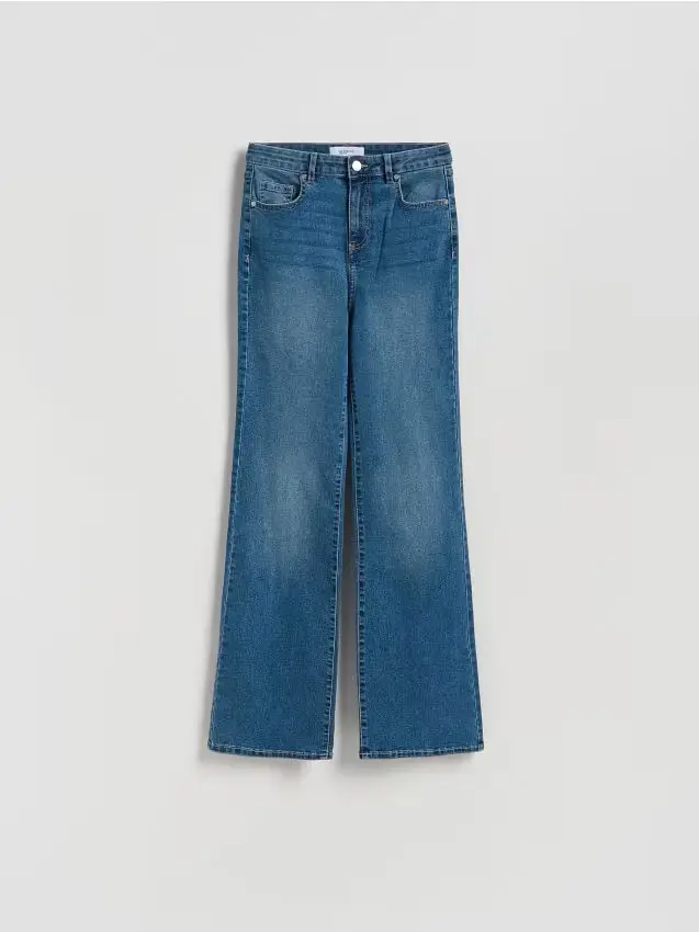 Jeans flare a vita alta - blu