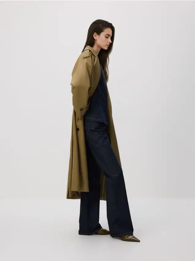 Jeans flare a vita alta - blu scuro