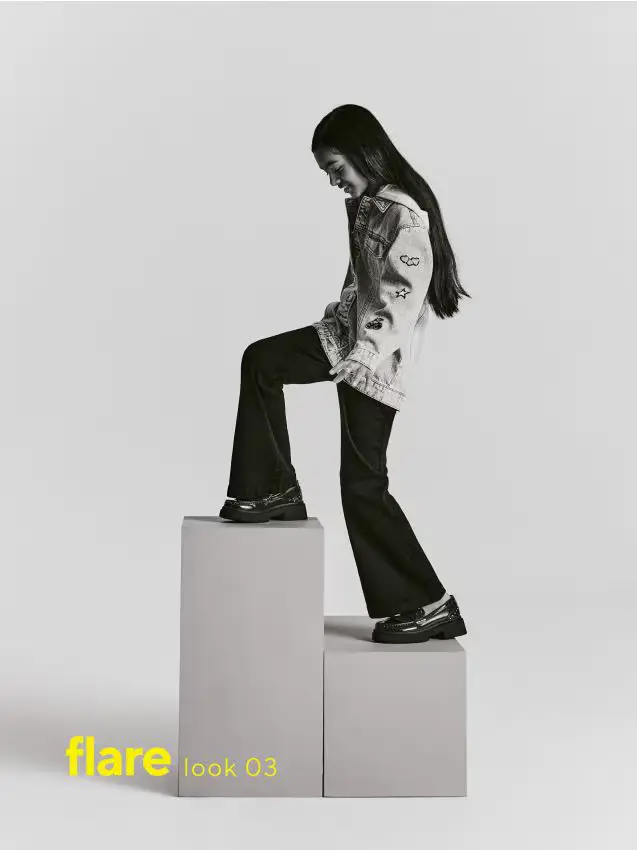 Jeans high waist flare - nero