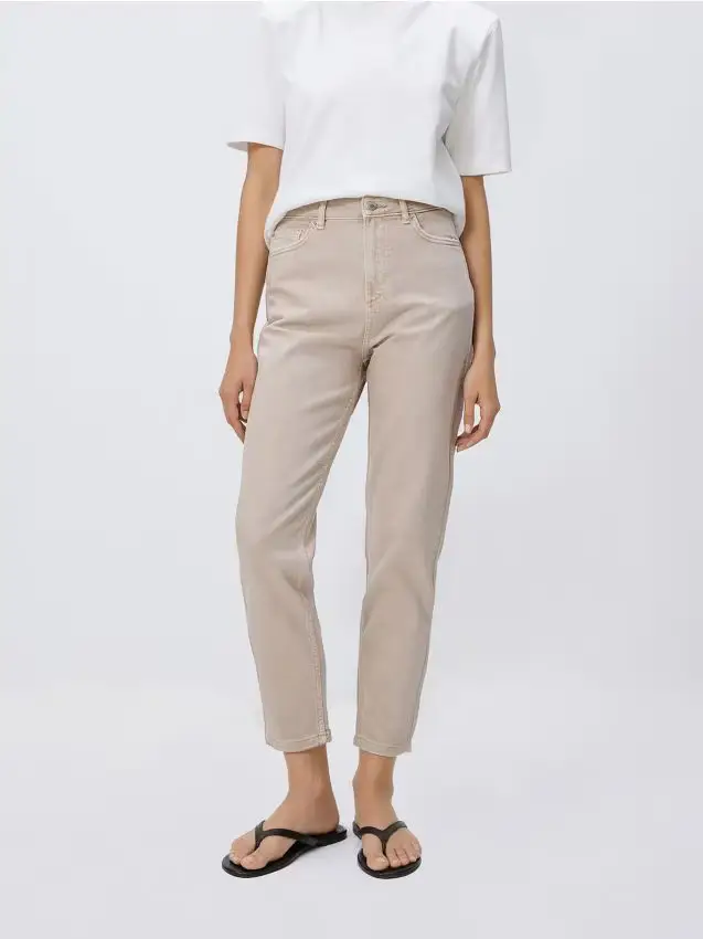 Jeans mom fit - beige