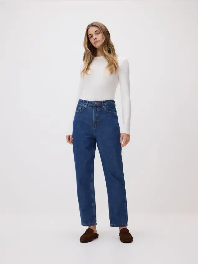 Jeans mom fit - blu