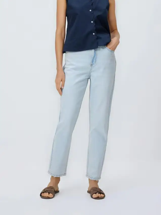 Jeans mom fit - blu