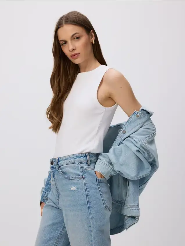 Jeans mom fit - blu