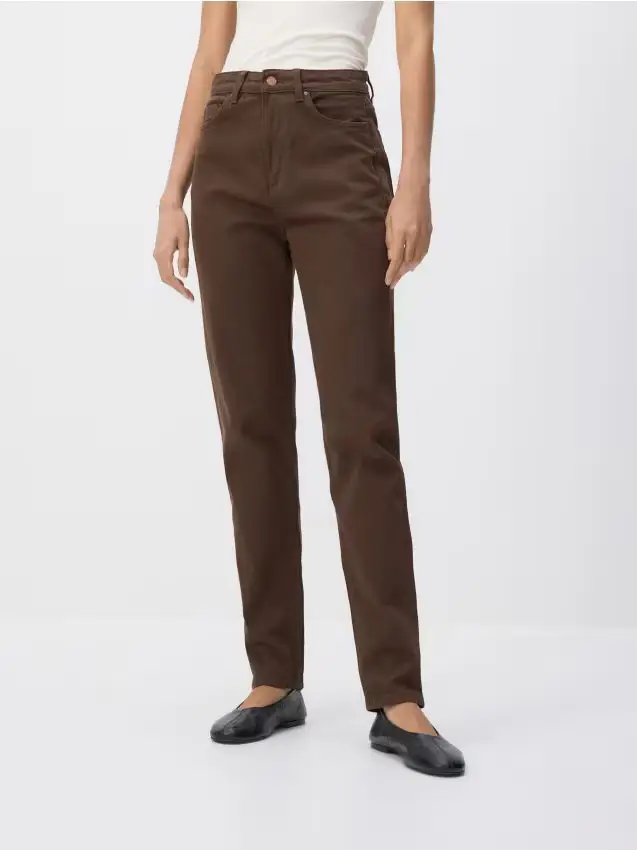 Jeans mom fit con gamba lunga - dark grey jeans