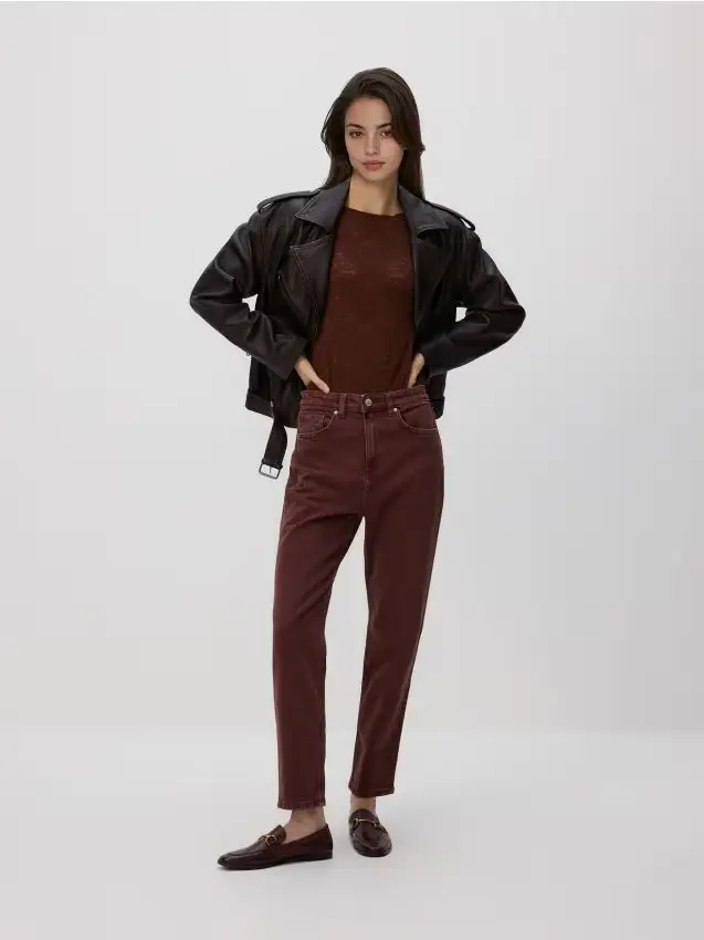 Jeans mom fit - marrone