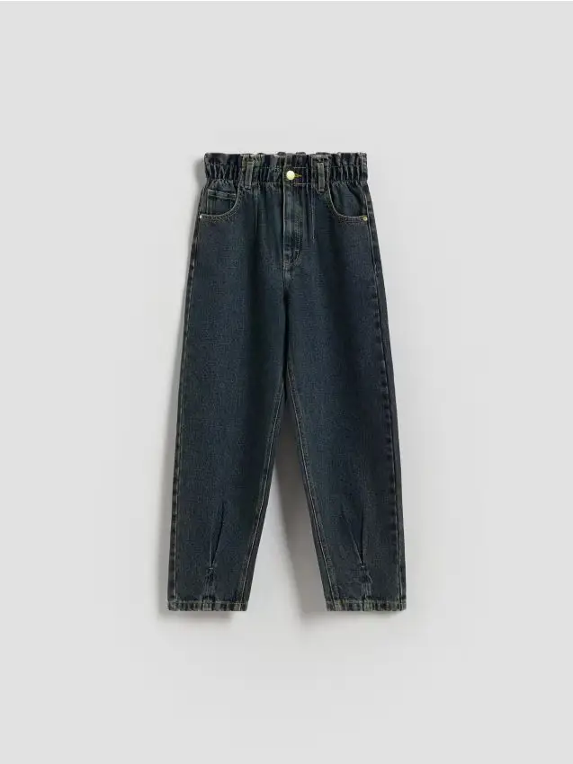 Jeans paperbag - blu scuro