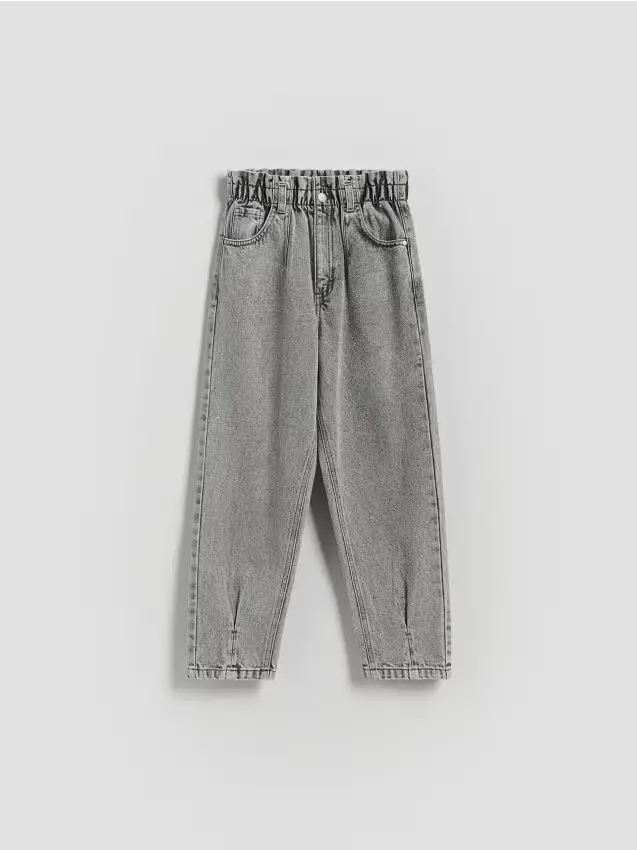 Jeans paperbag - grigio chiaro