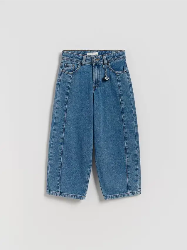 Jeans relaxed con portachiavi - blu