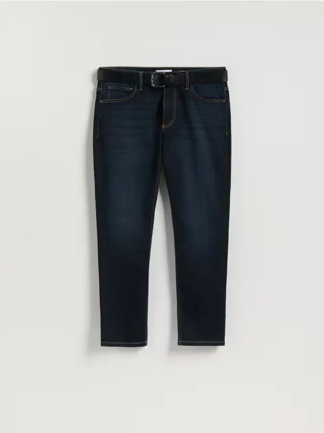 Jeans slim con cintura - blu scuro