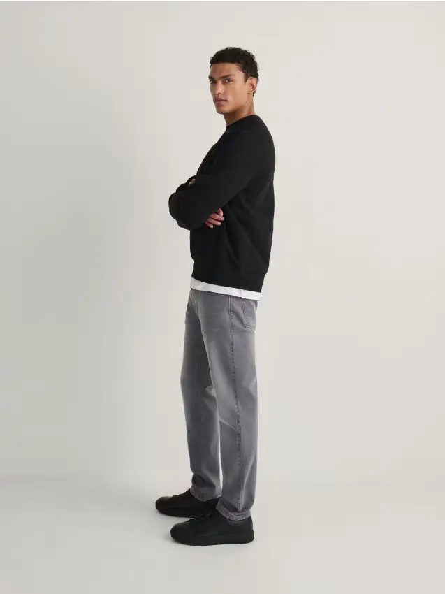 Jeans slim con effetto slavato - grigio chiaro