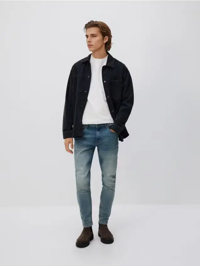 Jeans slim con effetto slavato - indigo jeans