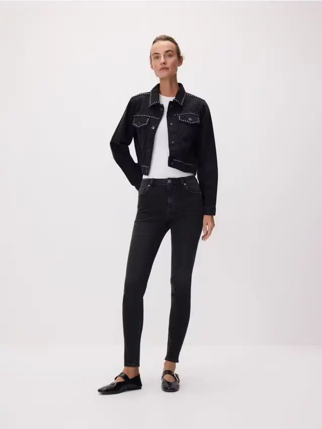 Jeans slim con gamba lunga - nero