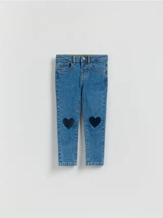 Jeans slim fit con stampa - blu