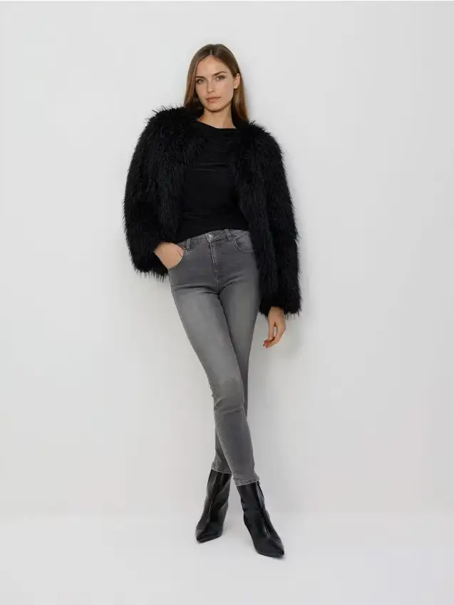 Jeans slim fit push up - grigio chiaro