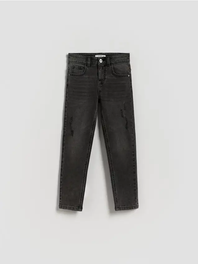 Jeans slim fit strappati - grigio