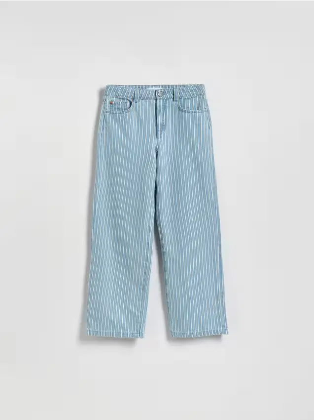 Jeans straight con filo metallizzato - blu