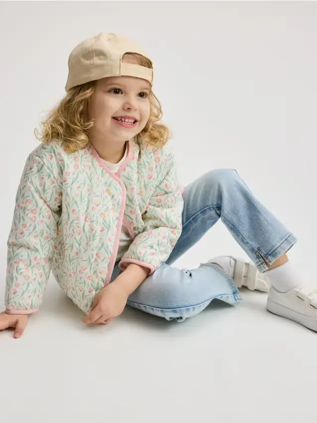 Jeans straight con strappi - blu